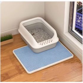 Cat Litter Mat Double Layer Filter Anti-bring Out (Option: Sky Blue-40x50)