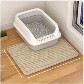 Cat Litter Mat Double Layer Filter Anti-bring Out (Option: Beige-30x30)