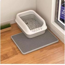 Cat Litter Mat Double Layer Filter Anti-bring Out (Option: Gray-55x75)