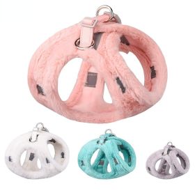 Soft and Warm Dog Harness and Leash Set - Winter Plush Dog Vest Harness with Reflective Bands (Specifications (length * width): L, colour: Suit)